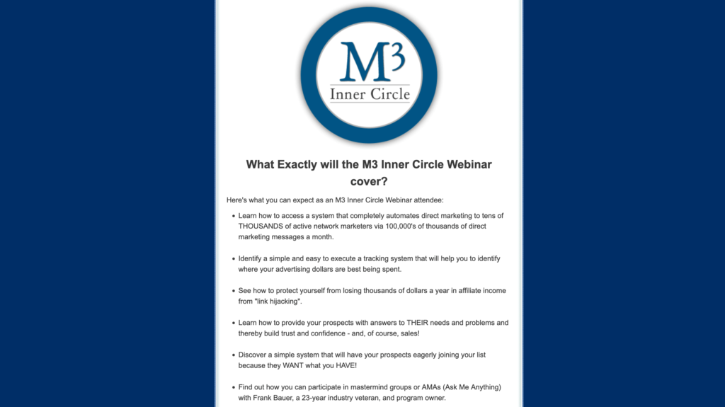 Logo and Description of M3 Inner Circle